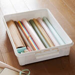 Image du produit pour 'Bo�te de rangement plate � roulettes avec couvercle rabattable, l/p/h env. 59/18,5/79 cm'