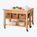 Image du produit pour 'Desserte de cuisine massive et solide, avec panier'