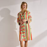 Image du produit pour 'Peignoir court femme Caw� en �ponge � rayures, tailles S � L'