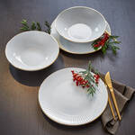 Image du produit pour 'Service 12 pices en porcelaine avec liser dor compatible lave-vaisselle'