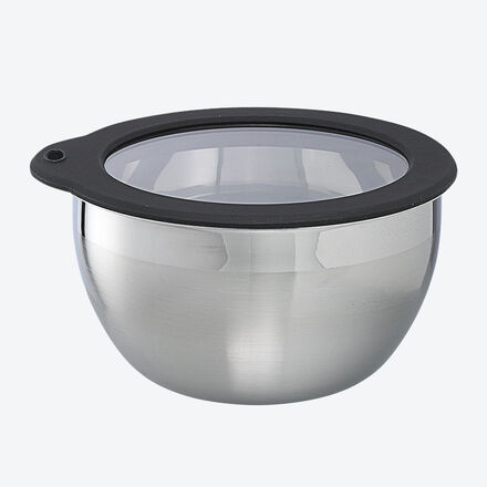 Image du produit pour 'Bols  mlangeurs robustes en inox avec couvercle transparent hermtique'