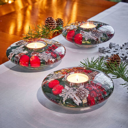 Lot De Bougeoirs Anges En Verre - Déco Noël Artisanale