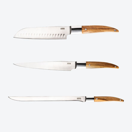 Image du produit pour 'Ensemble de couteaux Laguiole 3 pi�ces - Santoku, � trancher & � jambon'