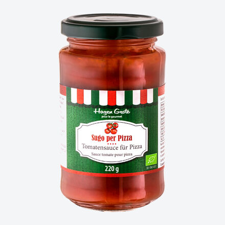 Image du produit pour 'Le Sugo Per Pizza BIO pr�par� � la napolitaine est consid�r� comme la meilleure sauce tomate pour pizza'