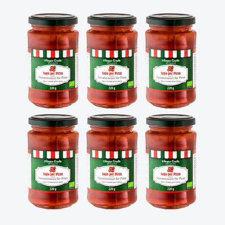 Image du produit pour 'Le Sugo Per Pizza BIO pr�par� � la napolitaine est consid�r� comme la meilleure sauce tomate pour pizza'
