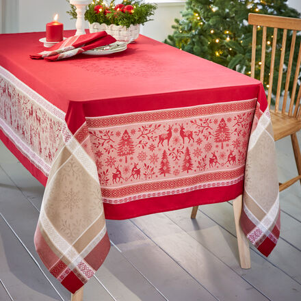 Image du produit pour 'Nappe de Nol dperlante, d'une manufacture traditionnelle du sud de la France'