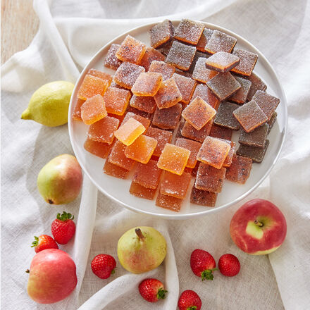 Image du produit pour 'Ptes de fruits belges au fruit de cacao - 70 % de teneur en fruits, 1 kg'