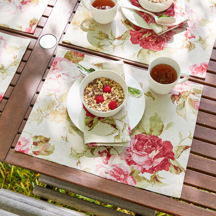 Image du produit pour 'Set de table:Linge de table anglais au motif de roses'