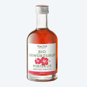 Sirop d'hibiscus bio très aromatique : enrichit boissons, desserts, salades  ou sauces - Hagen Grote GmbH